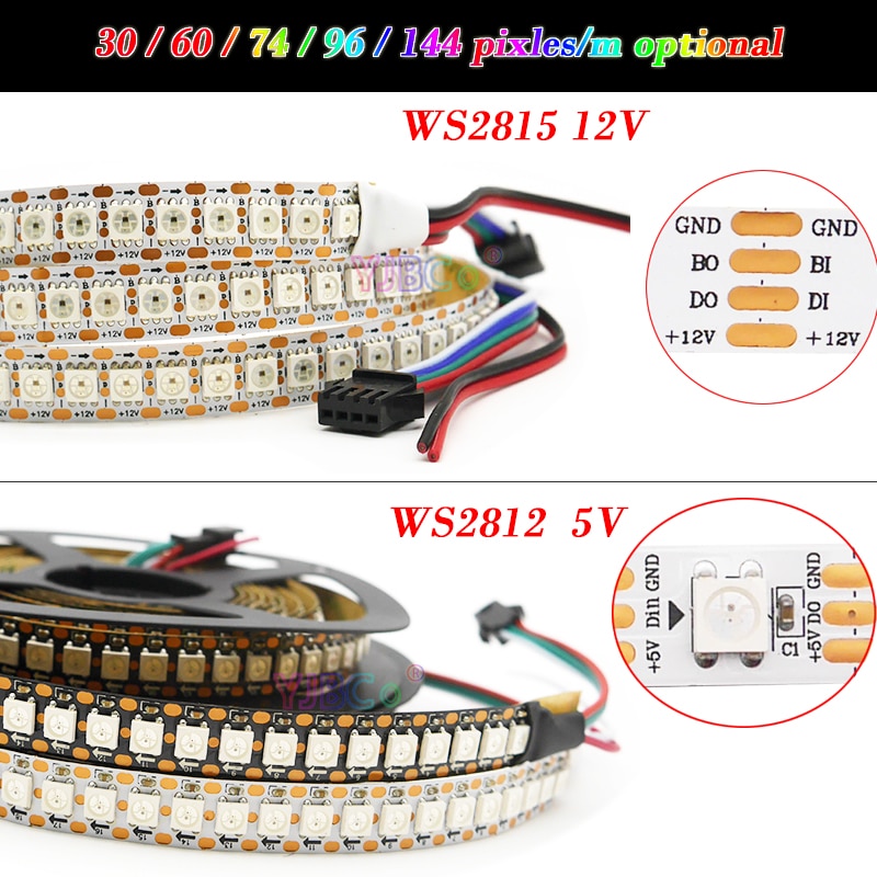 5V 12V WS2812B 2812 WS2815  LED Ʈ  30/6..